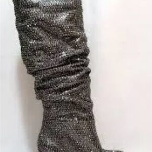 INC International Concepts Sparkling Silver Over the Knee Boots